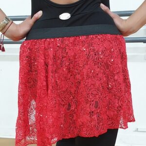 JUPETTE J07- S à XXL - dentelle rouge et paillettes – Image 3